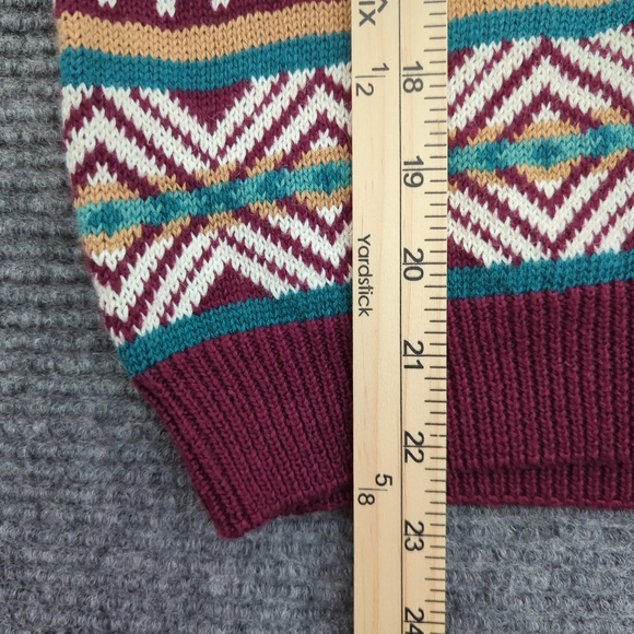 NWOT 90s Petite Fair Isle Cardigan Women’s Small, Cotton, Cabincore, Holiday - Picture 3 of 11